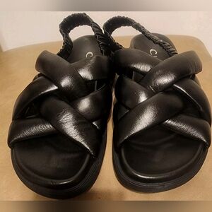 La CANADIENNE  Redmond Puffy Leather Slingback Sandals SIZE 7 NEW 395$